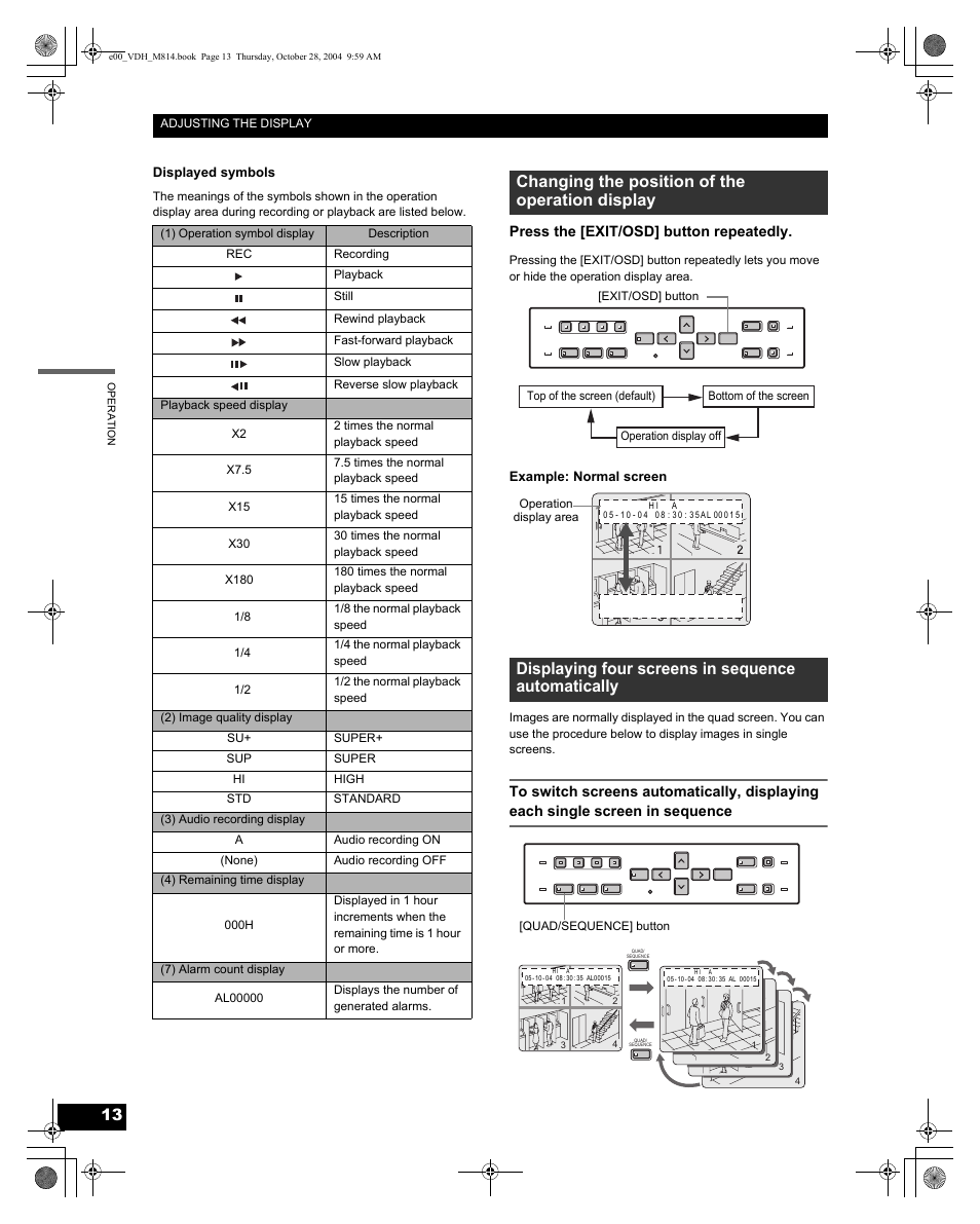 Press the [exit/osd] button repeatedly | Sanyo DSR-M814 User Manual | Page 14 / 73