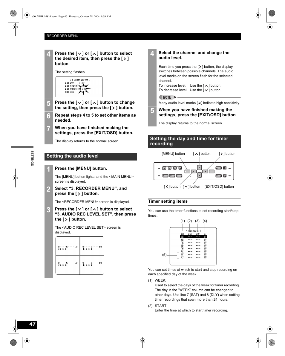 Sanyo DSR-M814 User Manual | Page 48 / 73