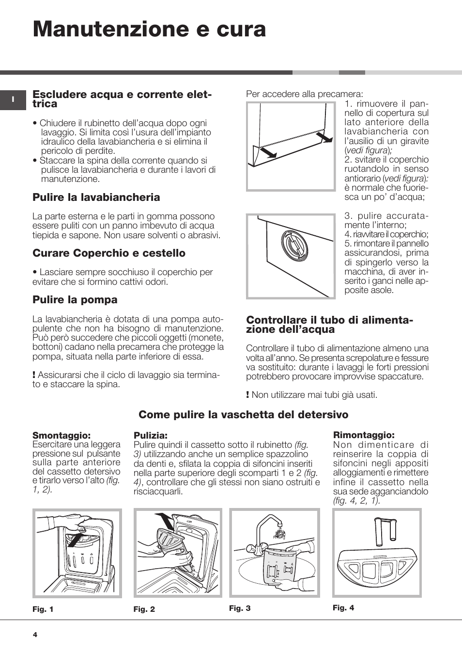 Manutenzione e cura | Hotpoint Ariston ARTXD 129 User Manual | Page 4 / 72
