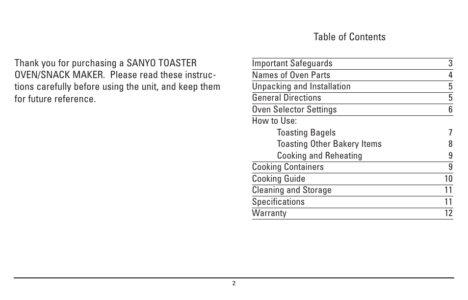 Sanyo SK-7S User Manual | Page 2 / 24