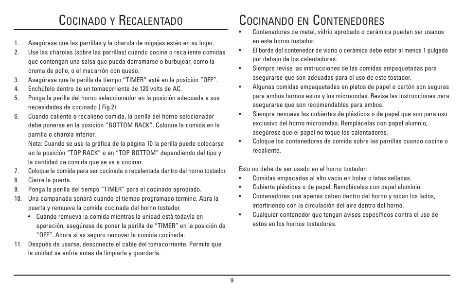 Ocinando en, Ontenedores, Ocinado y | Ecalentado | Sanyo SK-7S User Manual | Page 21 / 24