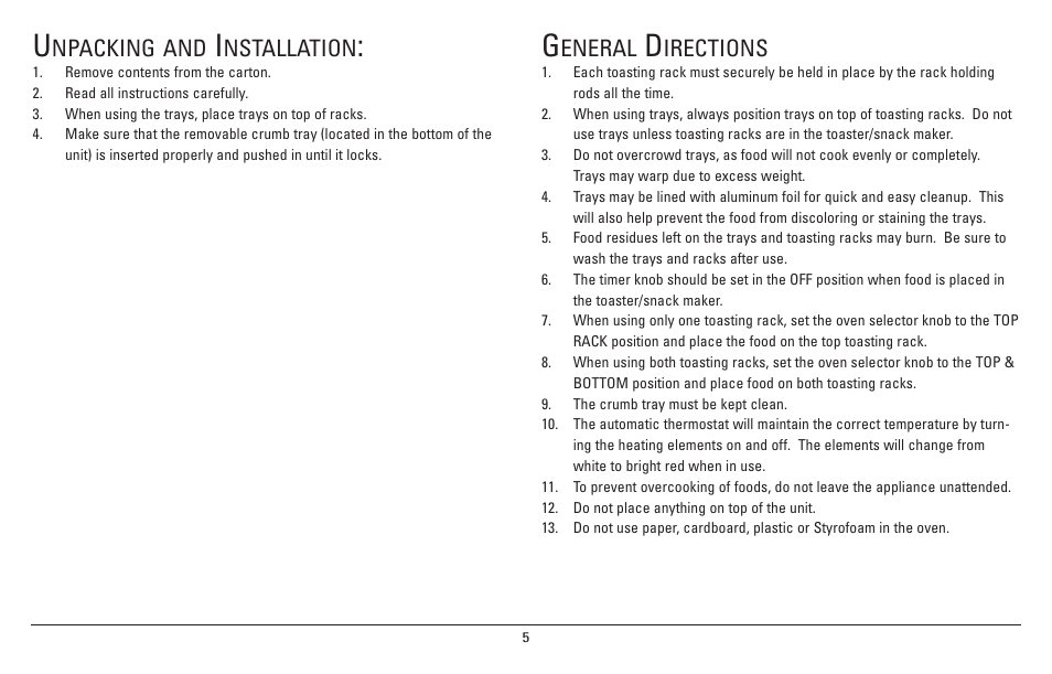 Npacking and, Nstallation, Eneral | Irections | Sanyo SK-7S User Manual | Page 5 / 24