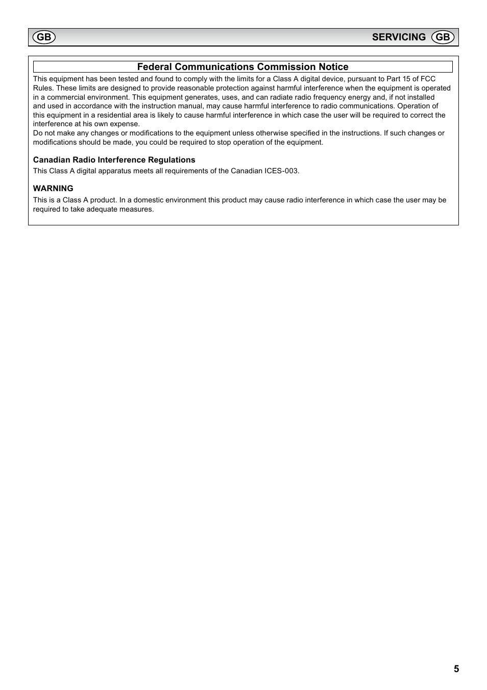Federal communications commission notice | Sanyo PID-42AS1 User Manual | Page 5 / 22