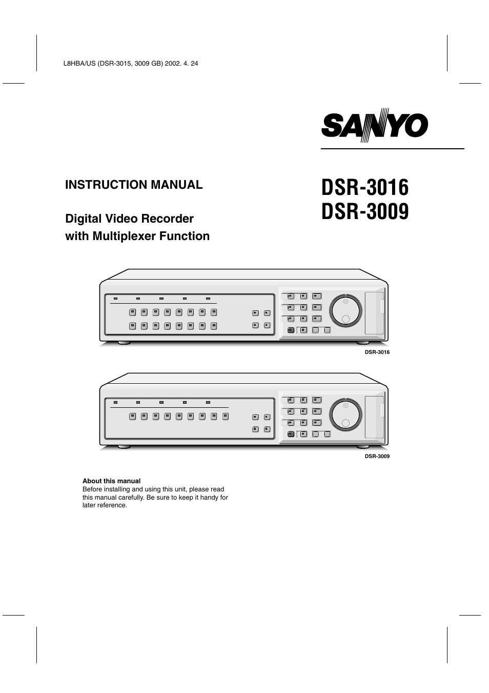 Sanyo DSR-3016 User Manual | 96 pages