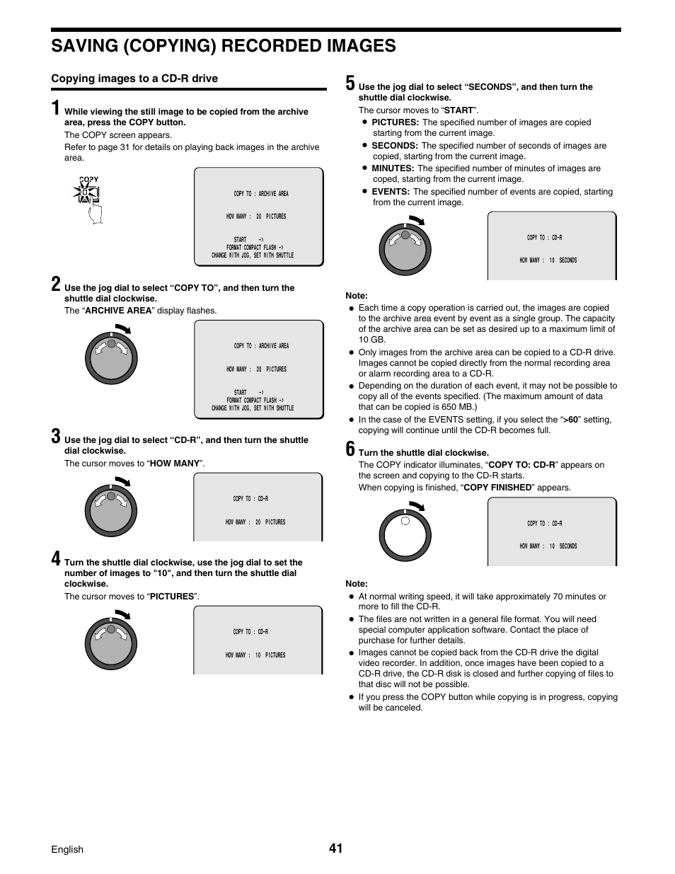 Saving (copying) recorded images | Sanyo DSR-3016 User Manual | Page 42 / 96