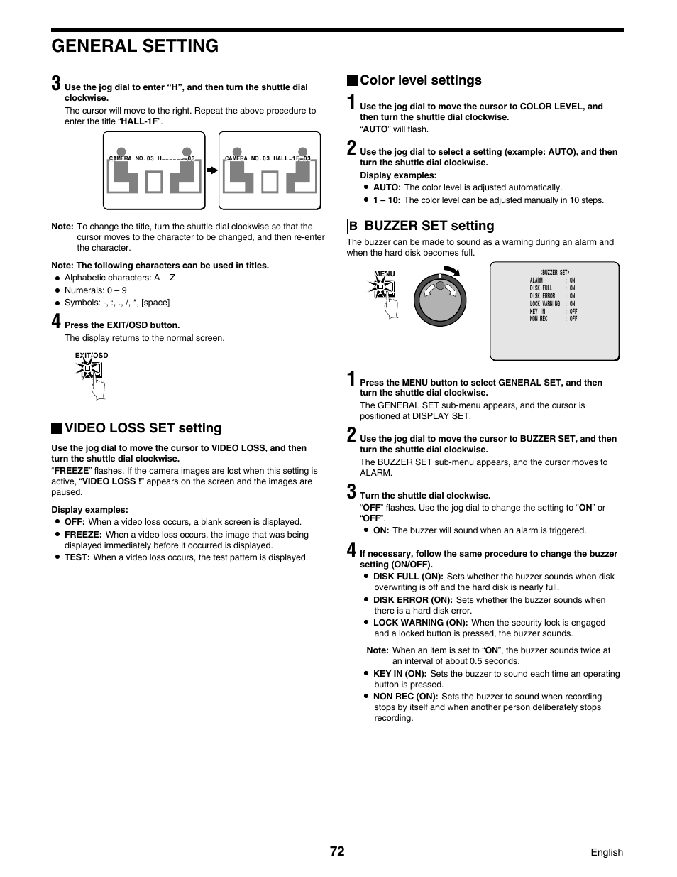 General setting | Sanyo DSR-3016 User Manual | Page 73 / 96