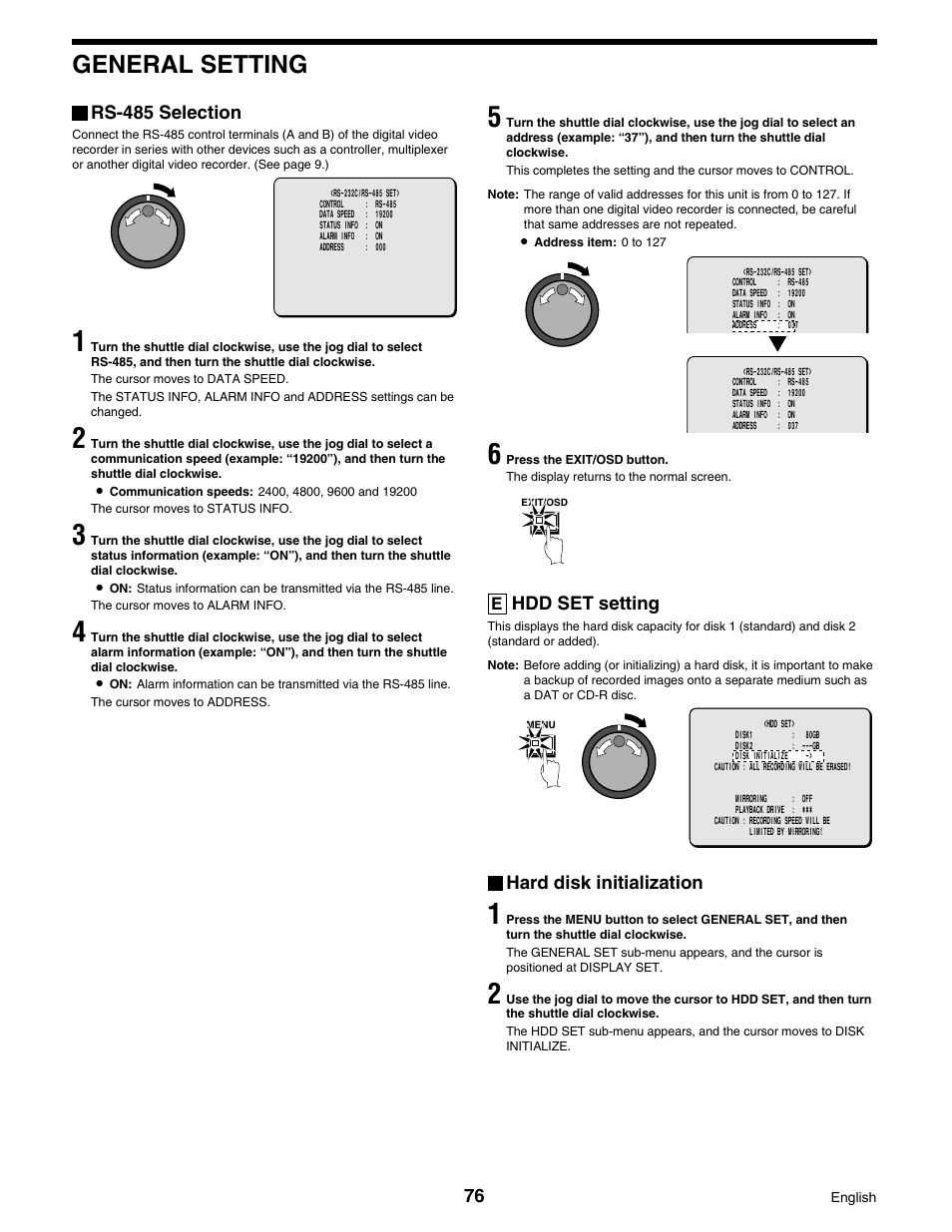 General setting | Sanyo DSR-3016 User Manual | Page 77 / 96