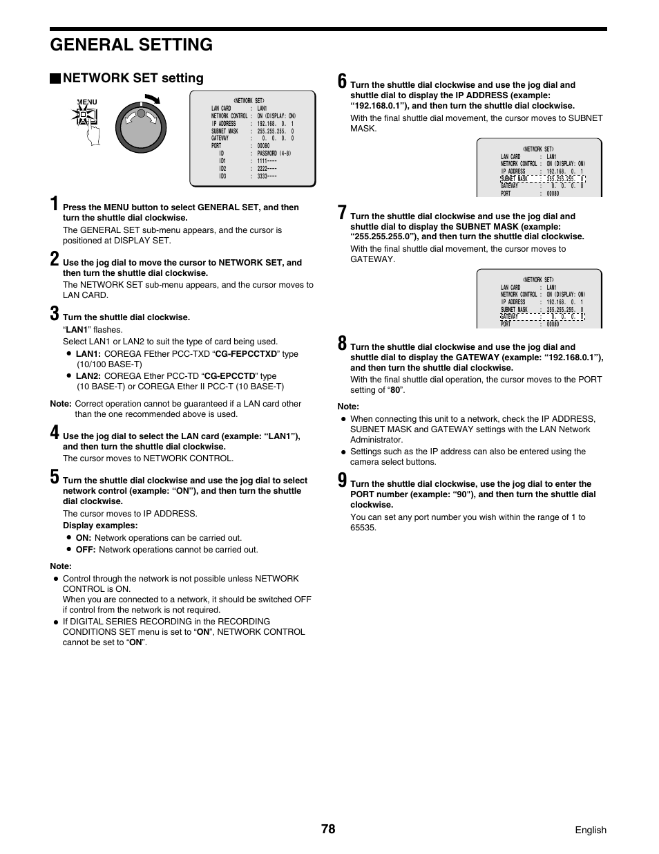 General setting | Sanyo DSR-3016 User Manual | Page 79 / 96