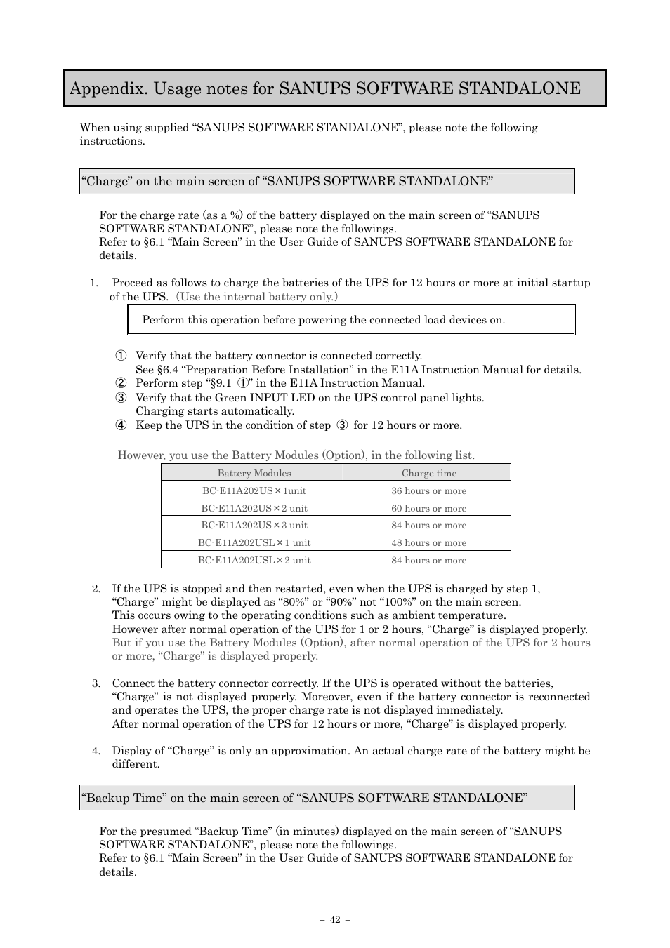 Sanyo SANUPS E11A202U User Manual | Page 45 / 47