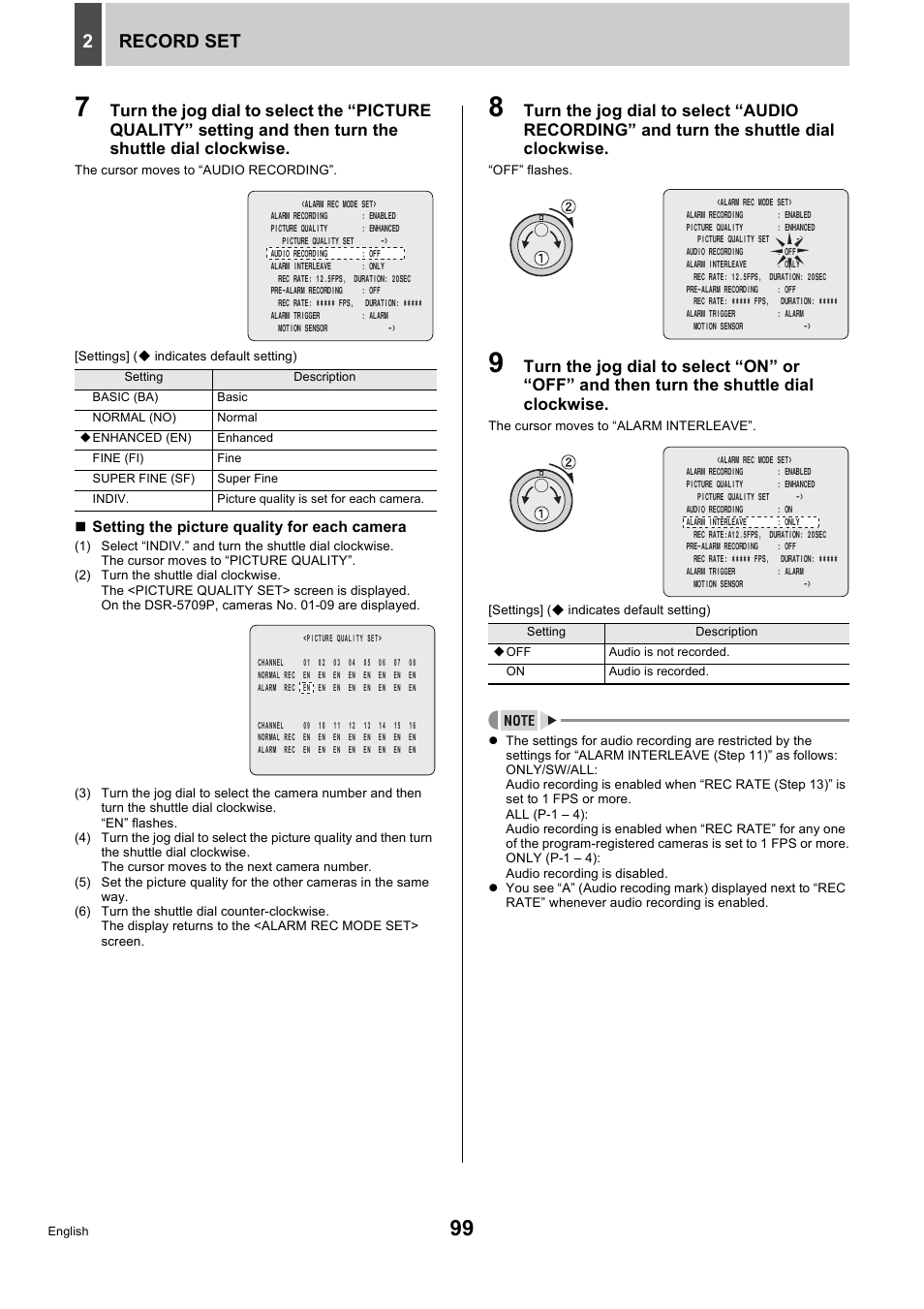 Record set 2 | Sanyo DSR-5716P User Manual | Page 100 / 236