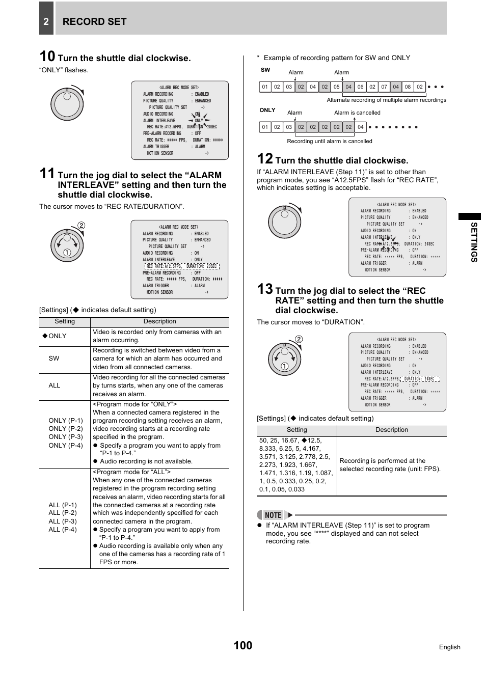 Record set 2, Turn the shuttle dial clockwise | Sanyo DSR-5716P User Manual | Page 101 / 236