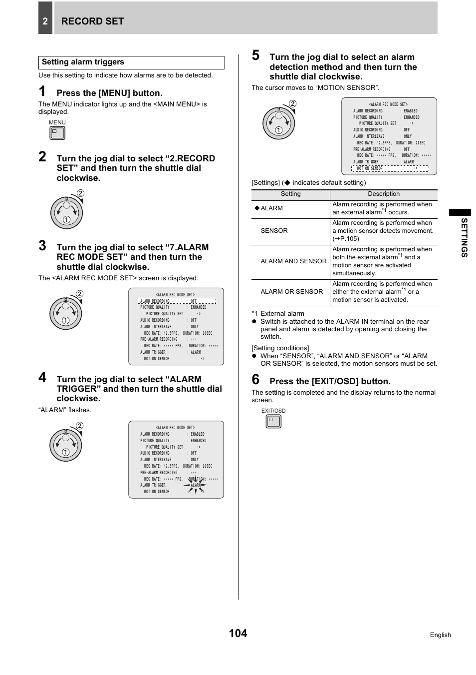 Record set 2 | Sanyo DSR-5716P User Manual | Page 105 / 236