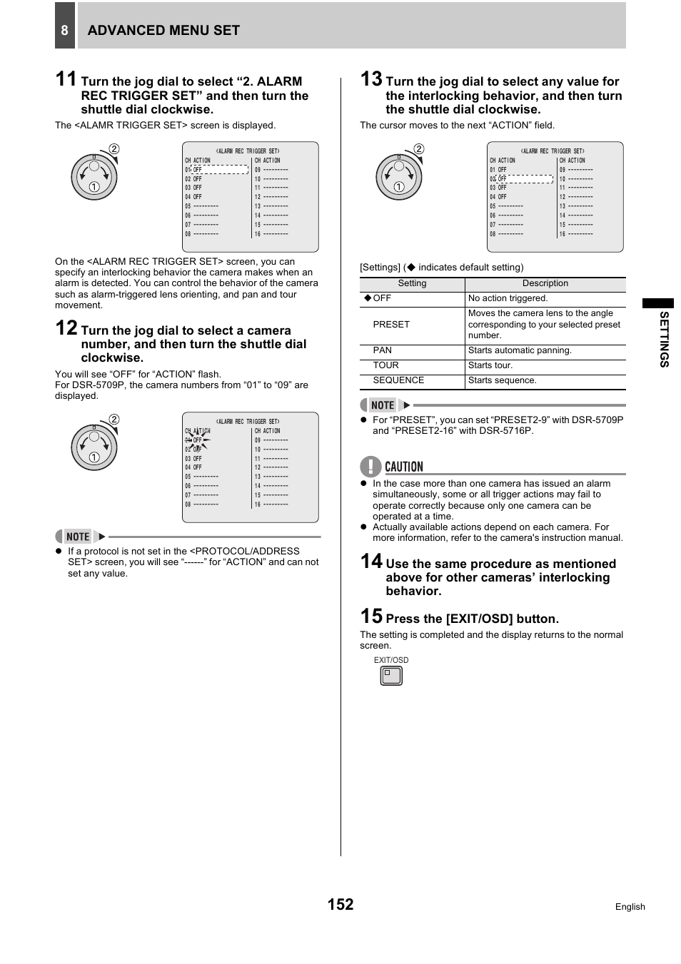 Advanced menu set 8 | Sanyo DSR-5716P User Manual | Page 153 / 236