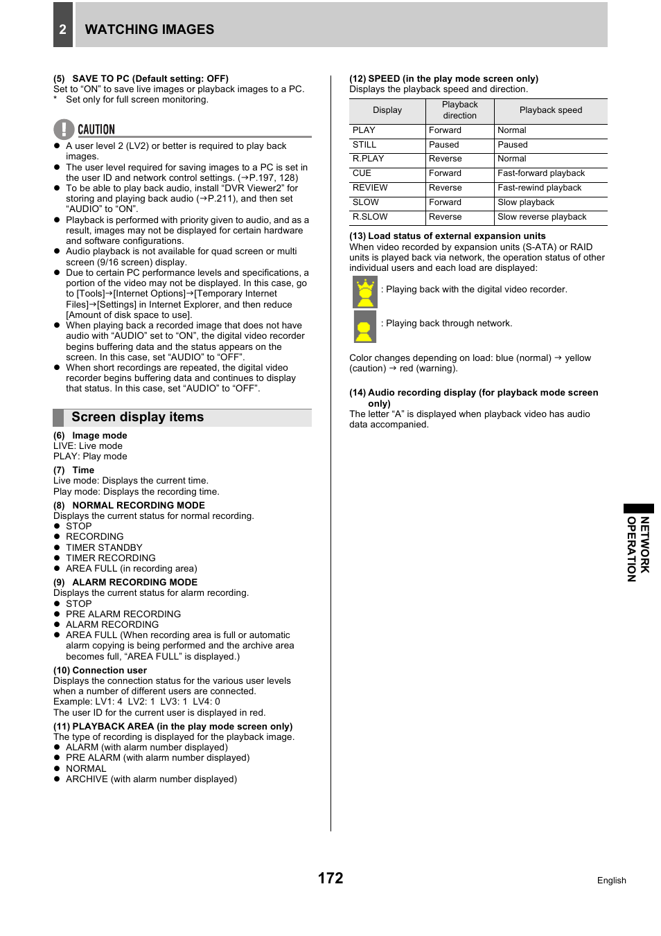 Watching images 2, Screen display items | Sanyo DSR-5716P User Manual | Page 173 / 236