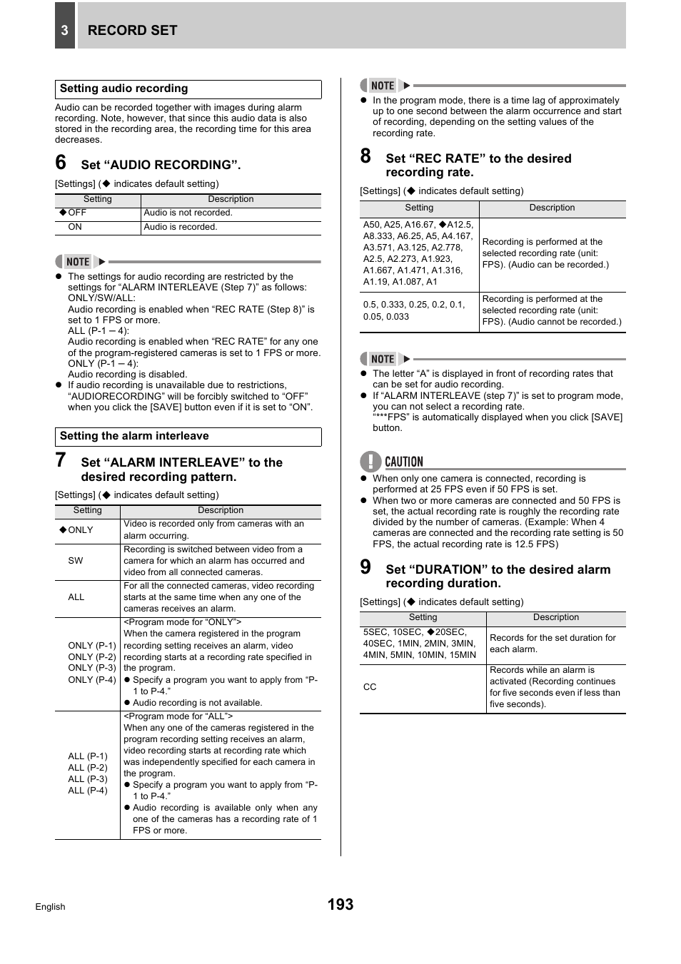 Record set 3 | Sanyo DSR-5716P User Manual | Page 194 / 236