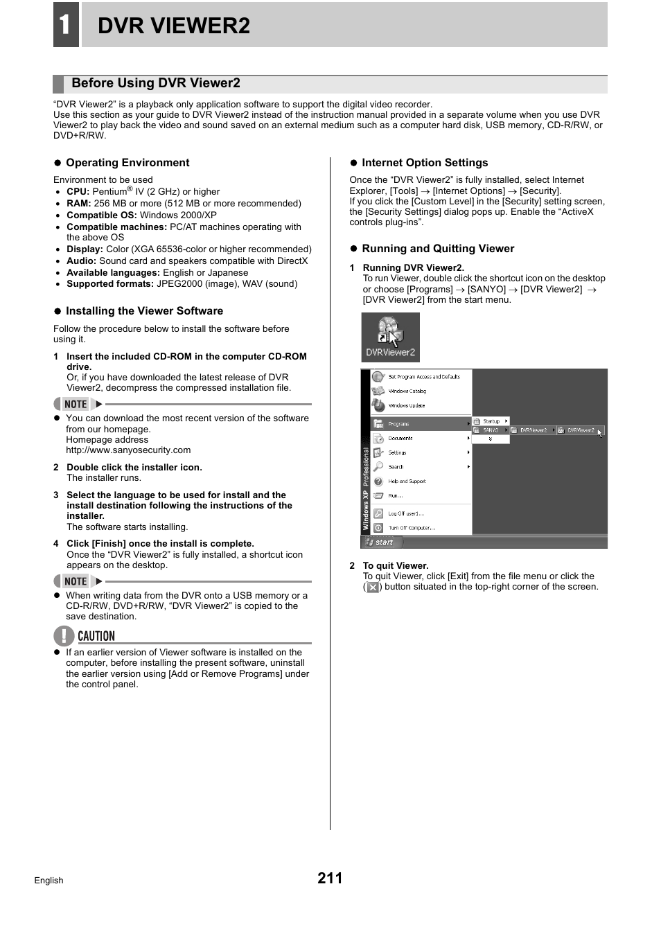 Dvr viewer2, Before using dvr viewer2 | Sanyo DSR-5716P User Manual | Page 212 / 236