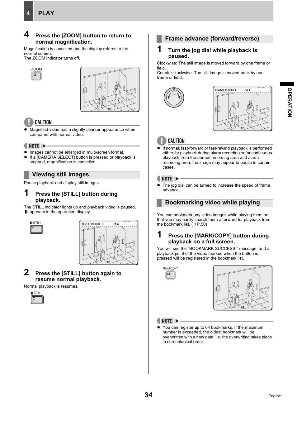 Play 4, Viewing still images | Sanyo DSR-5716P User Manual | Page 35 / 236