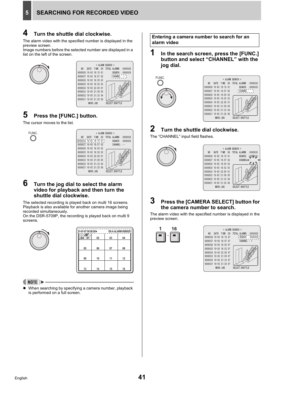 Searching for recorded video 5 | Sanyo DSR-5716P User Manual | Page 42 / 236