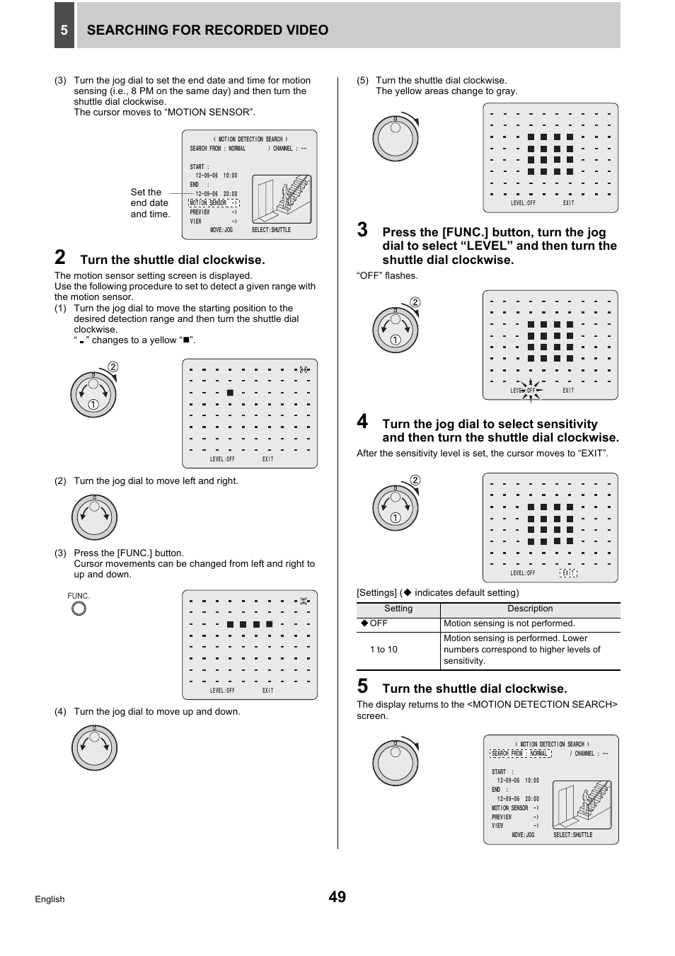 Searching for recorded video 5 | Sanyo DSR-5716P User Manual | Page 50 / 236