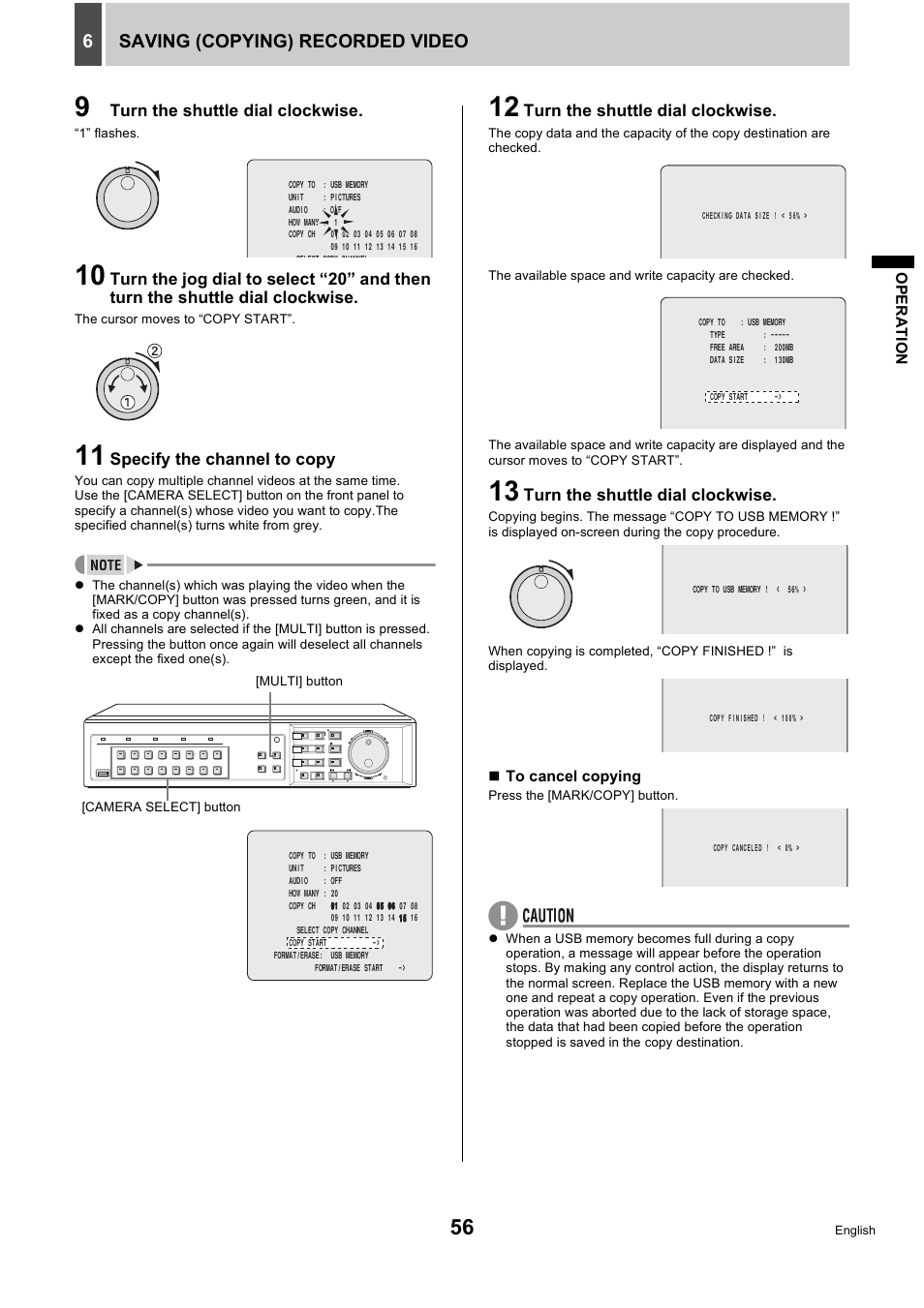 Saving (copying) recorded video 6 | Sanyo DSR-5716P User Manual | Page 57 / 236