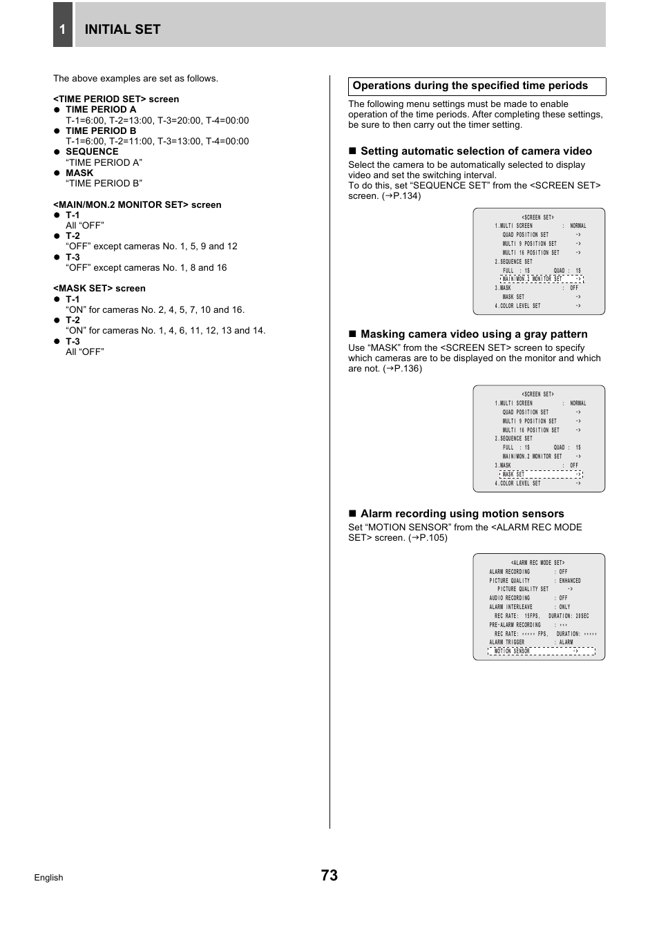 Initial set 1 | Sanyo DSR-5716P User Manual | Page 74 / 236