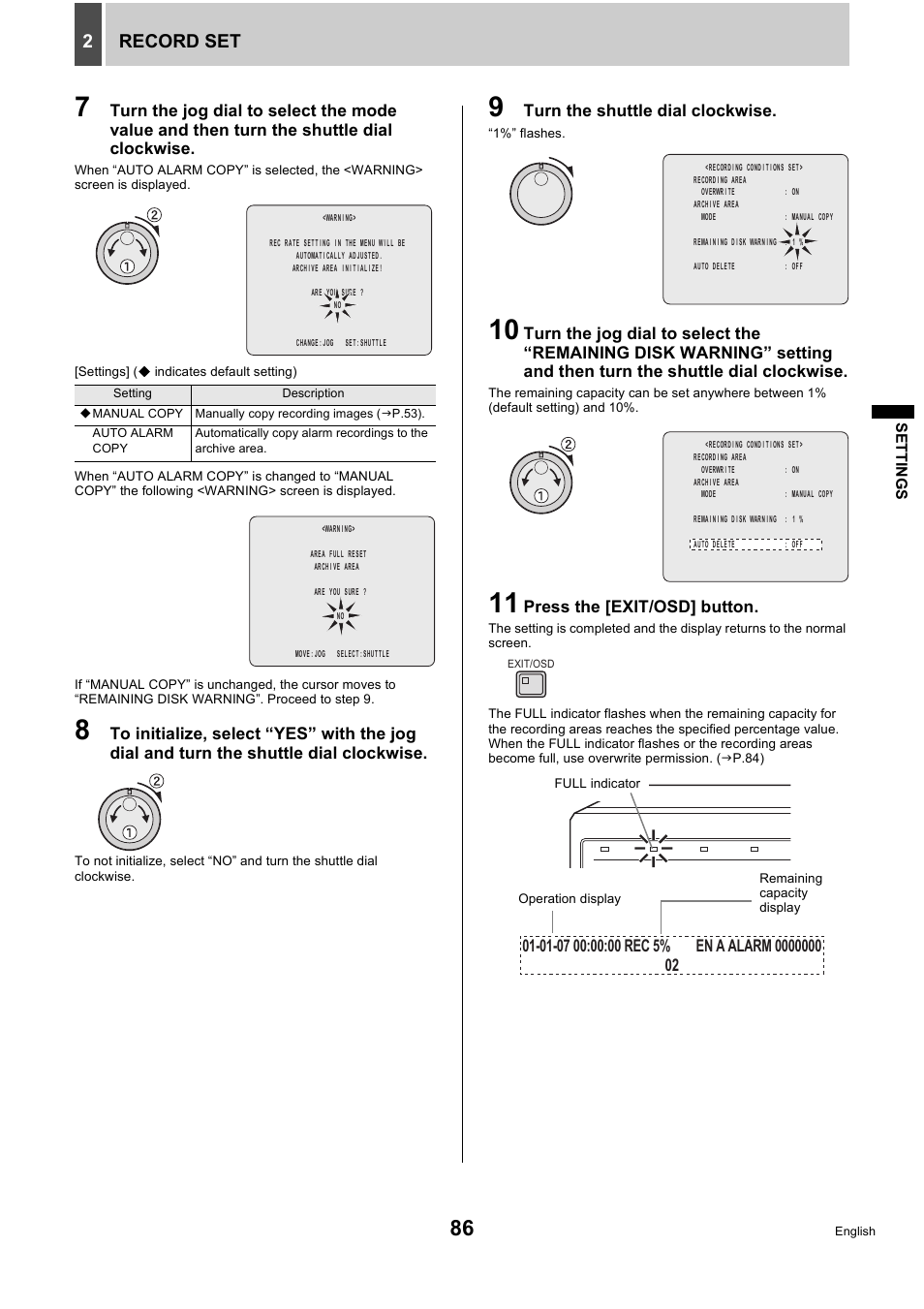 Record set 2 | Sanyo DSR-5716P User Manual | Page 87 / 236