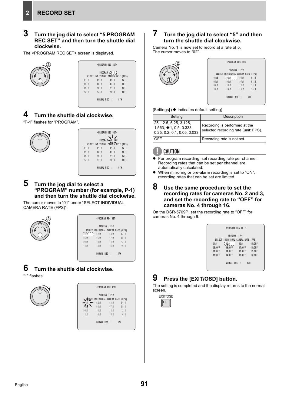 Record set 2 | Sanyo DSR-5716P User Manual | Page 92 / 236