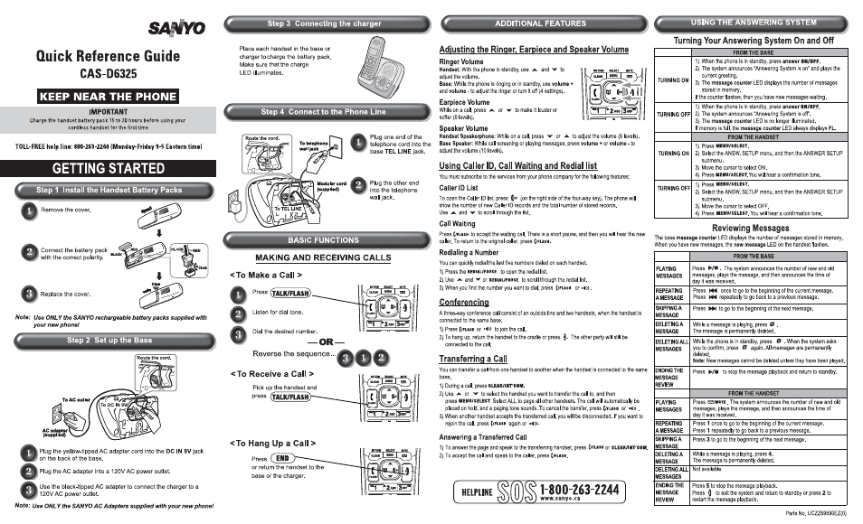 Sanyo CAS-D6325 User Manual | Page 61 / 61