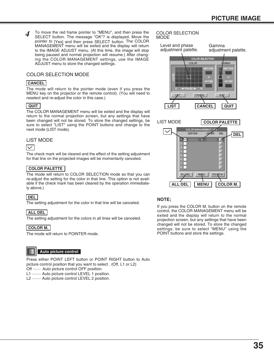 Picture image | Sanyo PLC-XP55L User Manual | Page 35 / 56