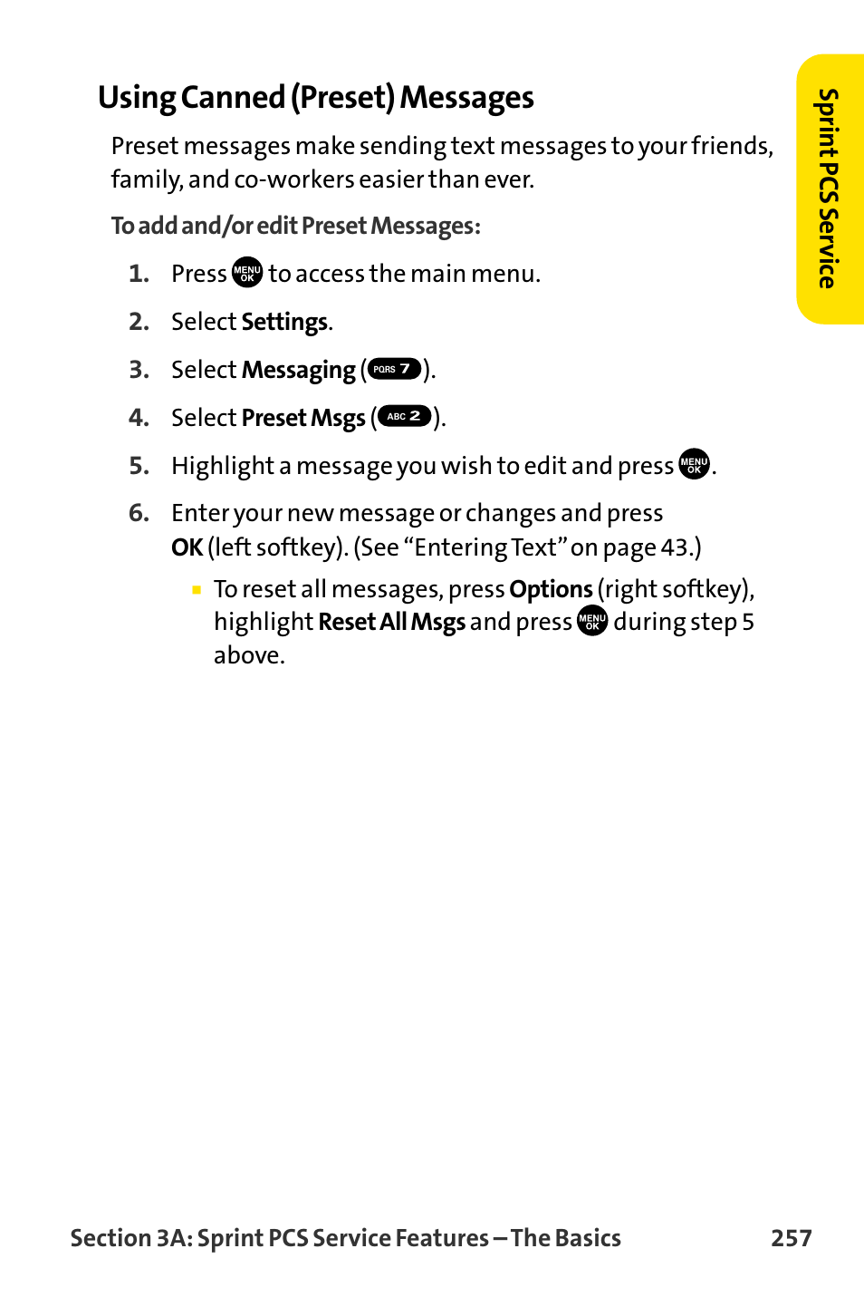 Using canned (preset) messages | Sanyo MM-8300 User Manual | Page 267 / 324