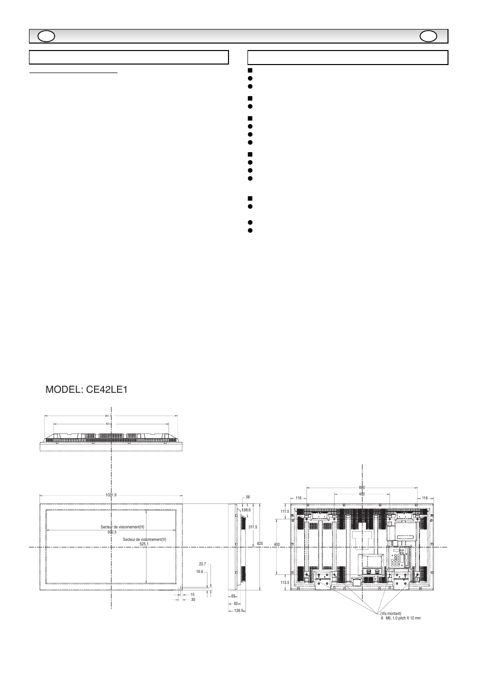 Caracteristiques / conseils pra, Caracteristiques / conseils pra tiques tiques, Caracteristiques | Conseils pratiques, Model: ce42le1 | Sanyo CE42LE1 User Manual | Page 20 / 64
