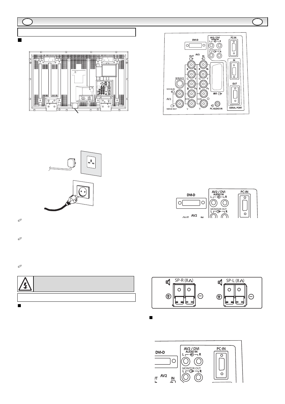 Inst, Inst alación alación, Paso 1: conexión a la alimentación | Paso : 2 conexiones, Conexión ca | Sanyo CE42LE1 User Manual | Page 54 / 64