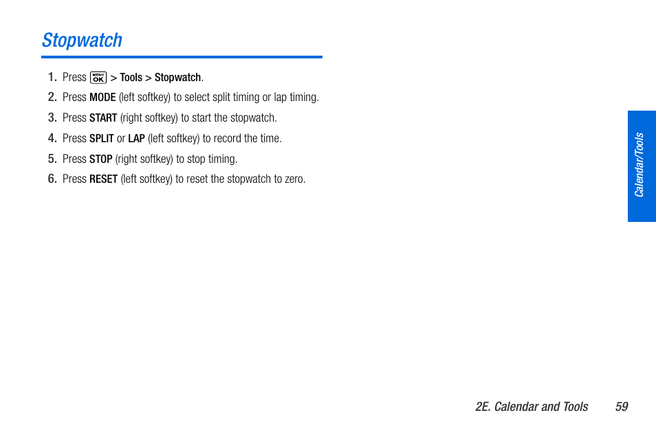 Stopwatch | Sanyo MIRRO PLS-3810 User Manual | Page 69 / 126