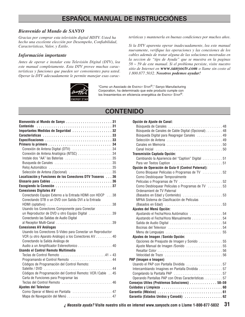 Sanyo HT32744 User Manual | Page 31 / 62