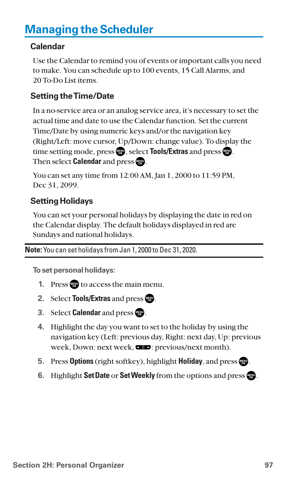 Managing the scheduler | Sanyo PCS Vision PM-8200 User Manual | Page 109 / 257