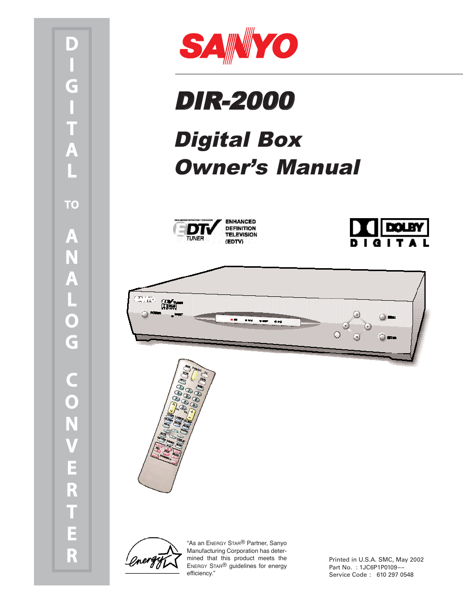 Sanyo DIR-2000 User Manual | 24 pages