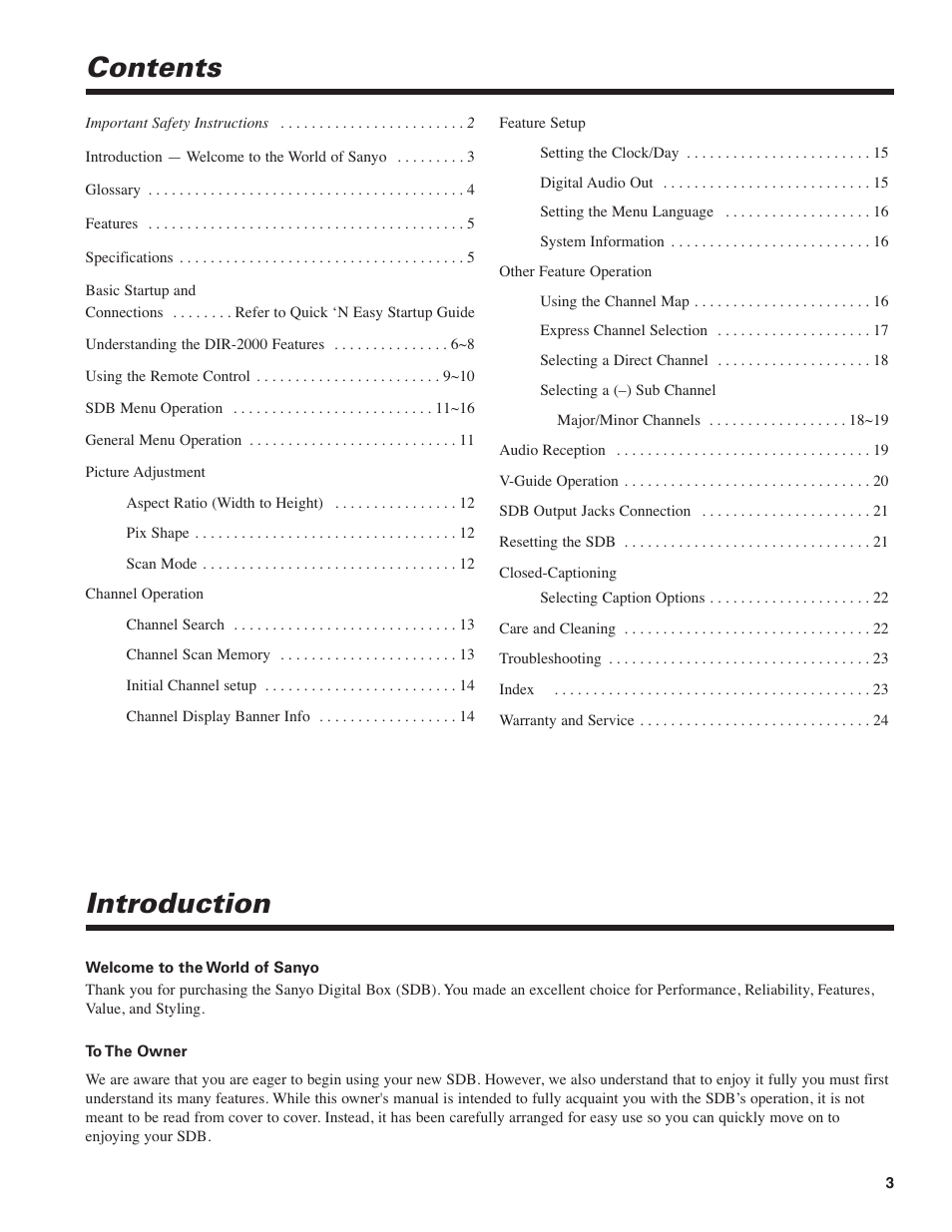 Sanyo DIR-2000 User Manual | Page 3 / 24