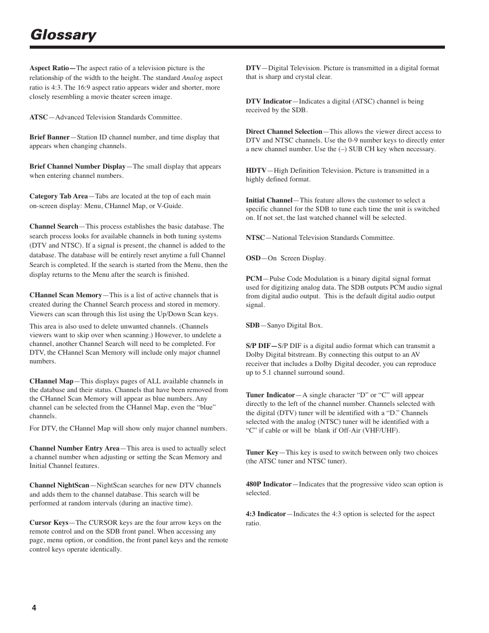 Glossary | Sanyo DIR-2000 User Manual | Page 4 / 24