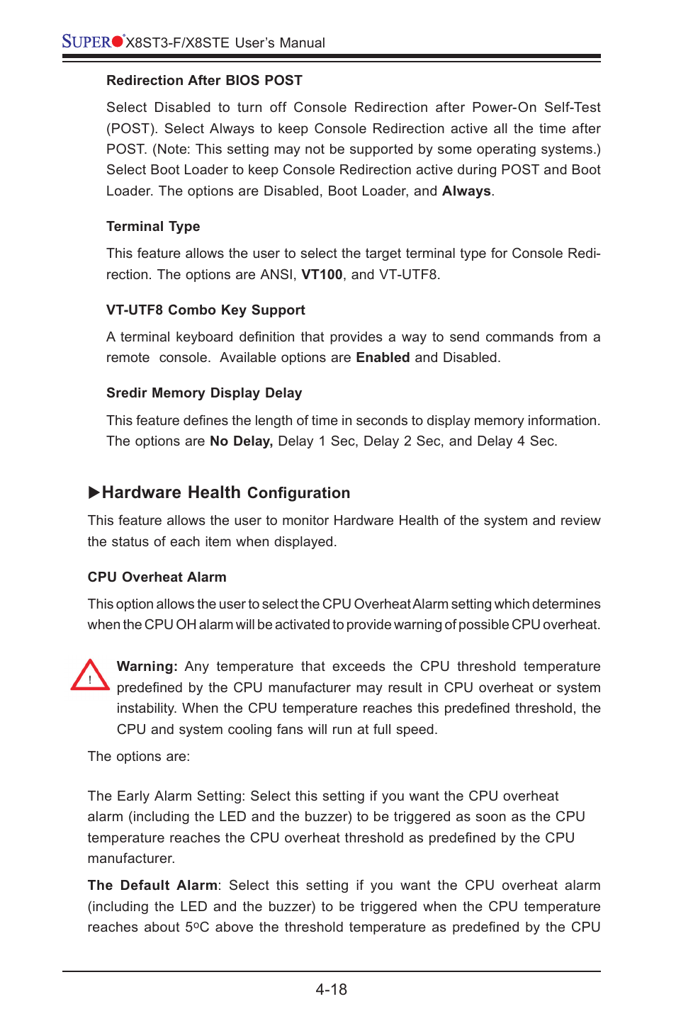 Hardware health | SUPER MICRO Computer X8STE User Manual | Page 84 / 103