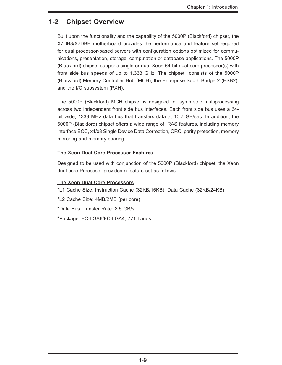 2 chipset overview | SUPER MICRO Computer SUPER X7DB8 User Manual | Page 15 / 130