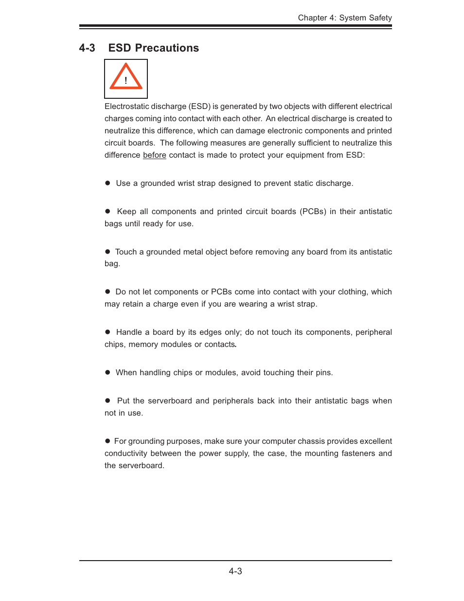 3 esd precautions | SUPER MICRO Computer AS1020S-8 User Manual | Page 33 / 102