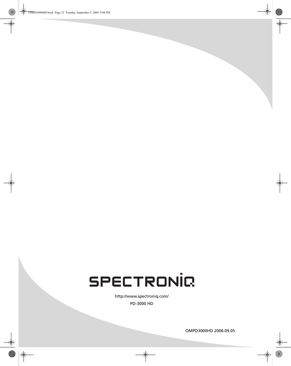 SpectronIQ PD-3000HD User Manual | Page 40 / 40
