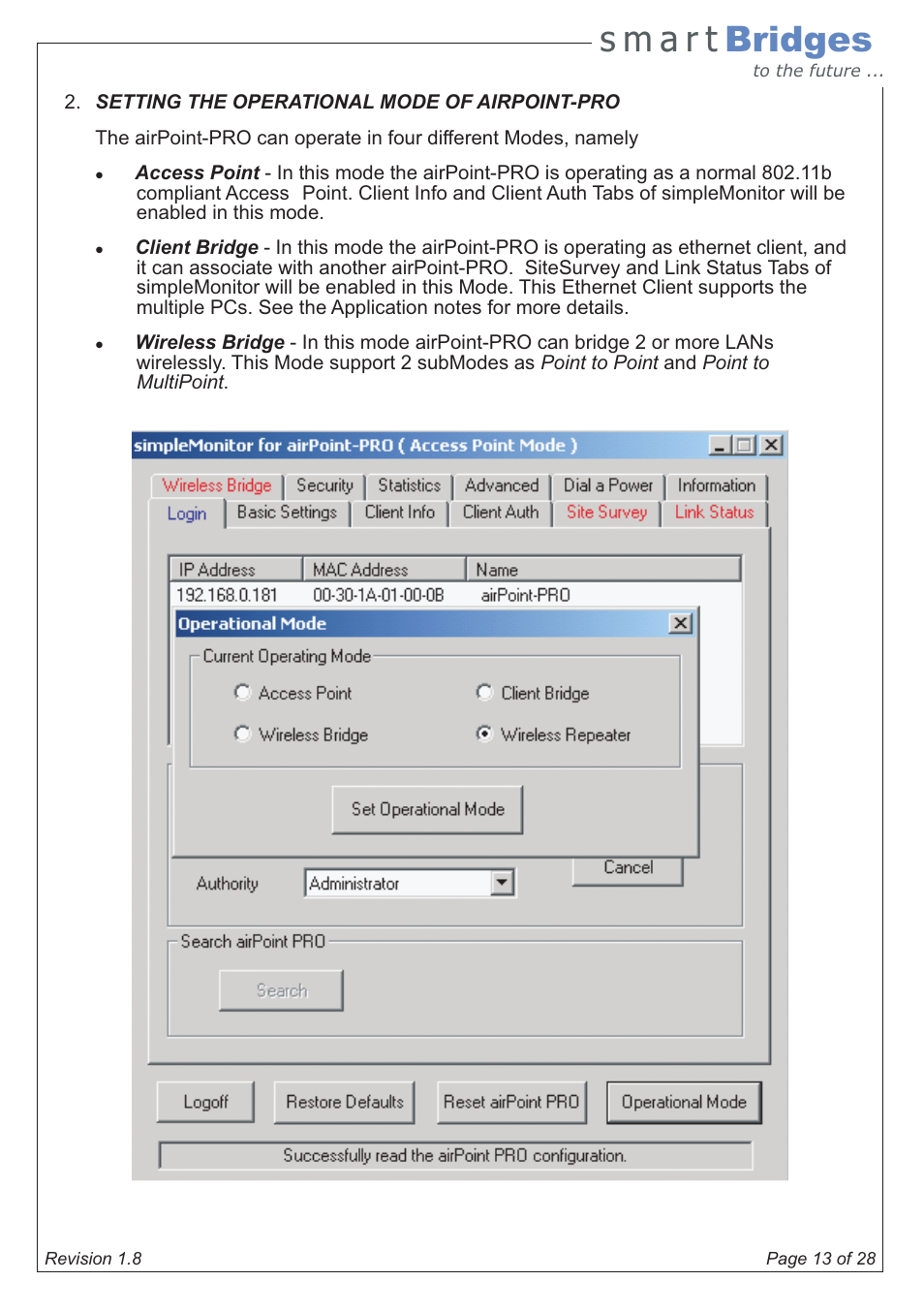 SmartBridges airPoint Pro Series User Manual | Page 13 / 28