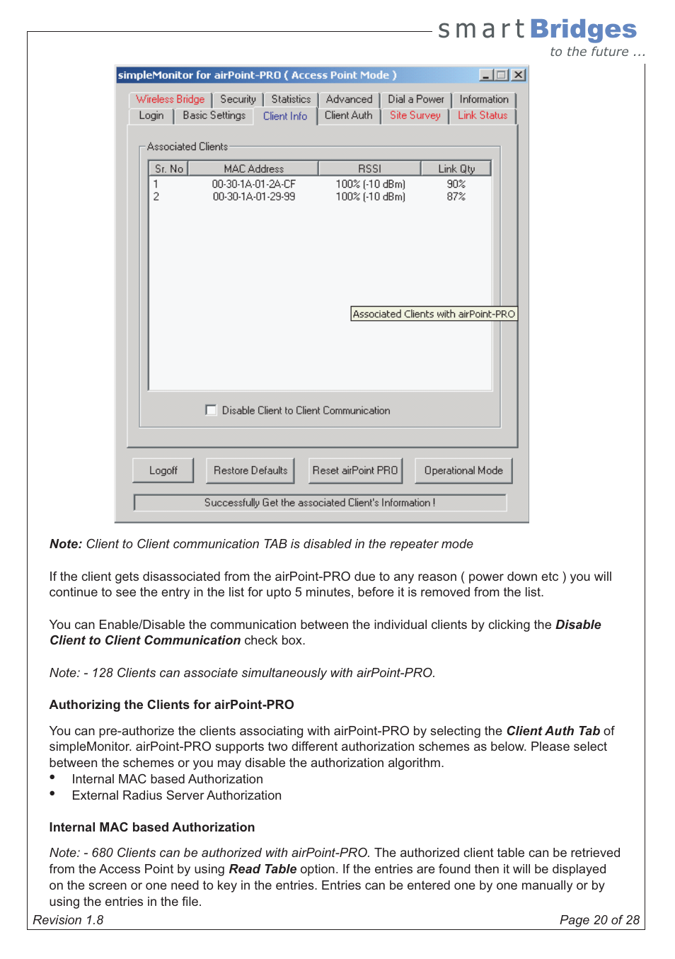 SmartBridges airPoint Pro Series User Manual | Page 20 / 28
