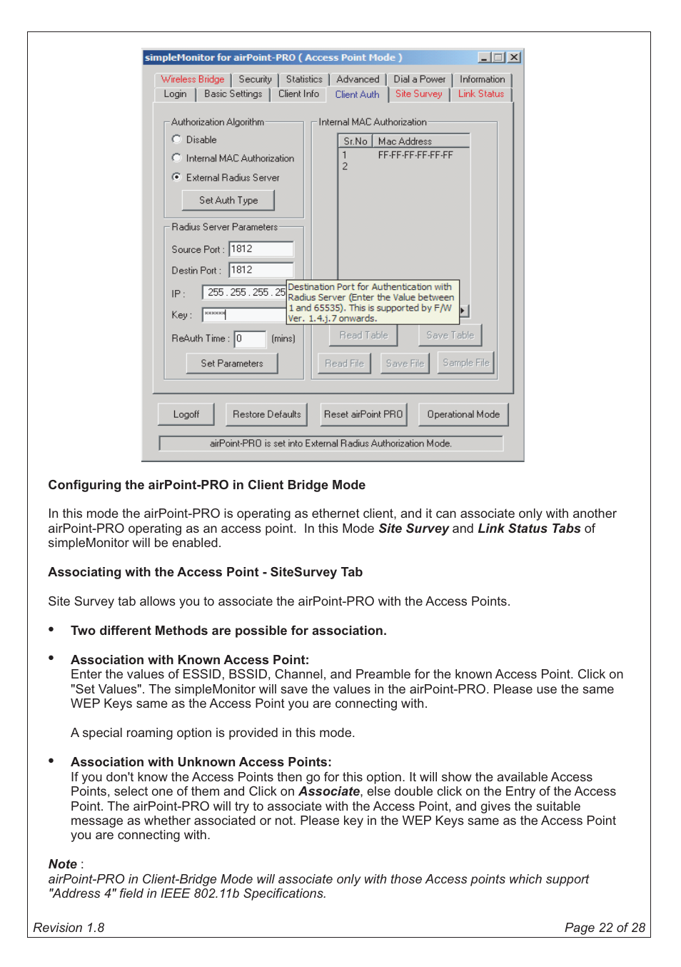 SmartBridges airPoint Pro Series User Manual | Page 22 / 28