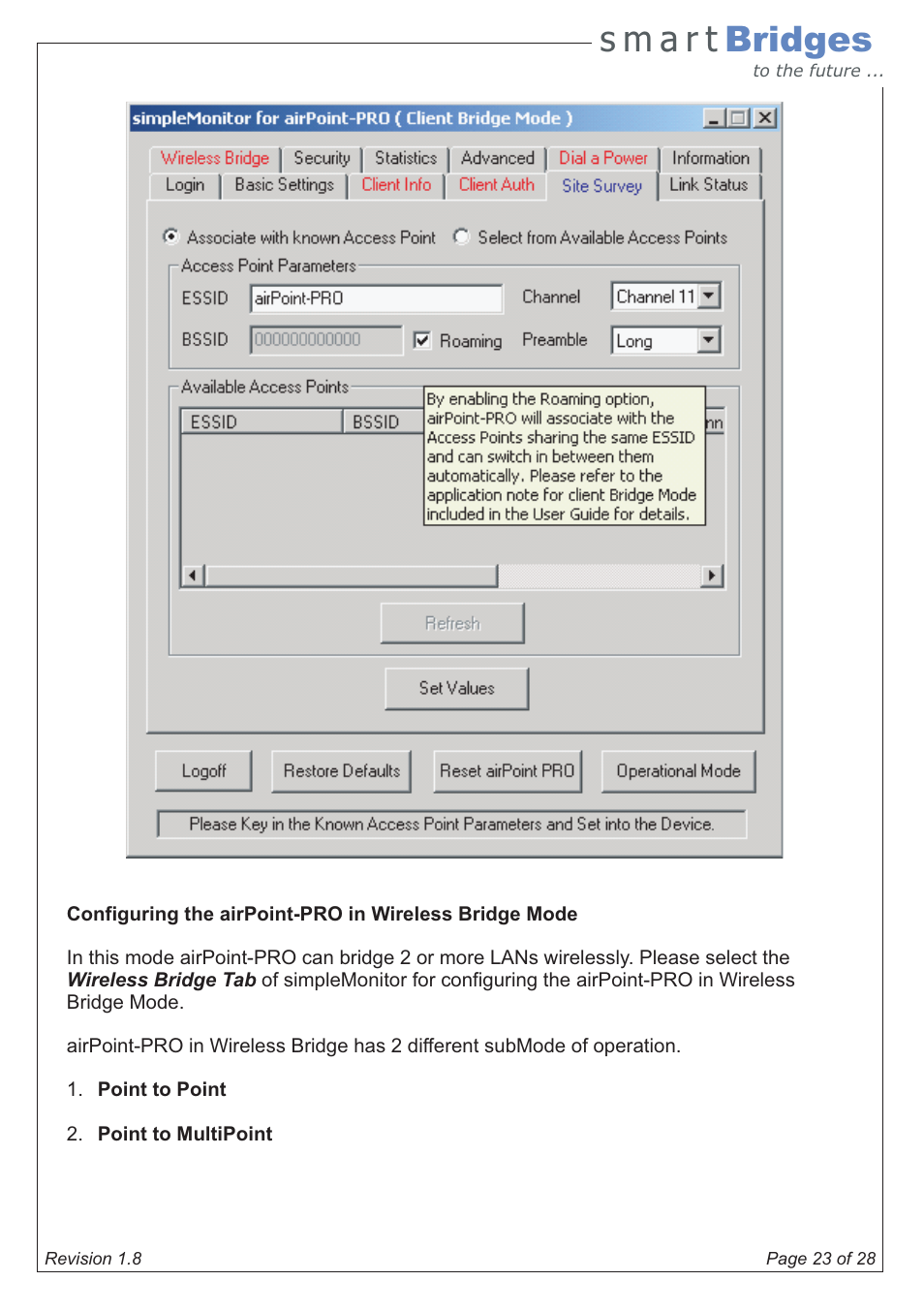 SmartBridges airPoint Pro Series User Manual | Page 23 / 28
