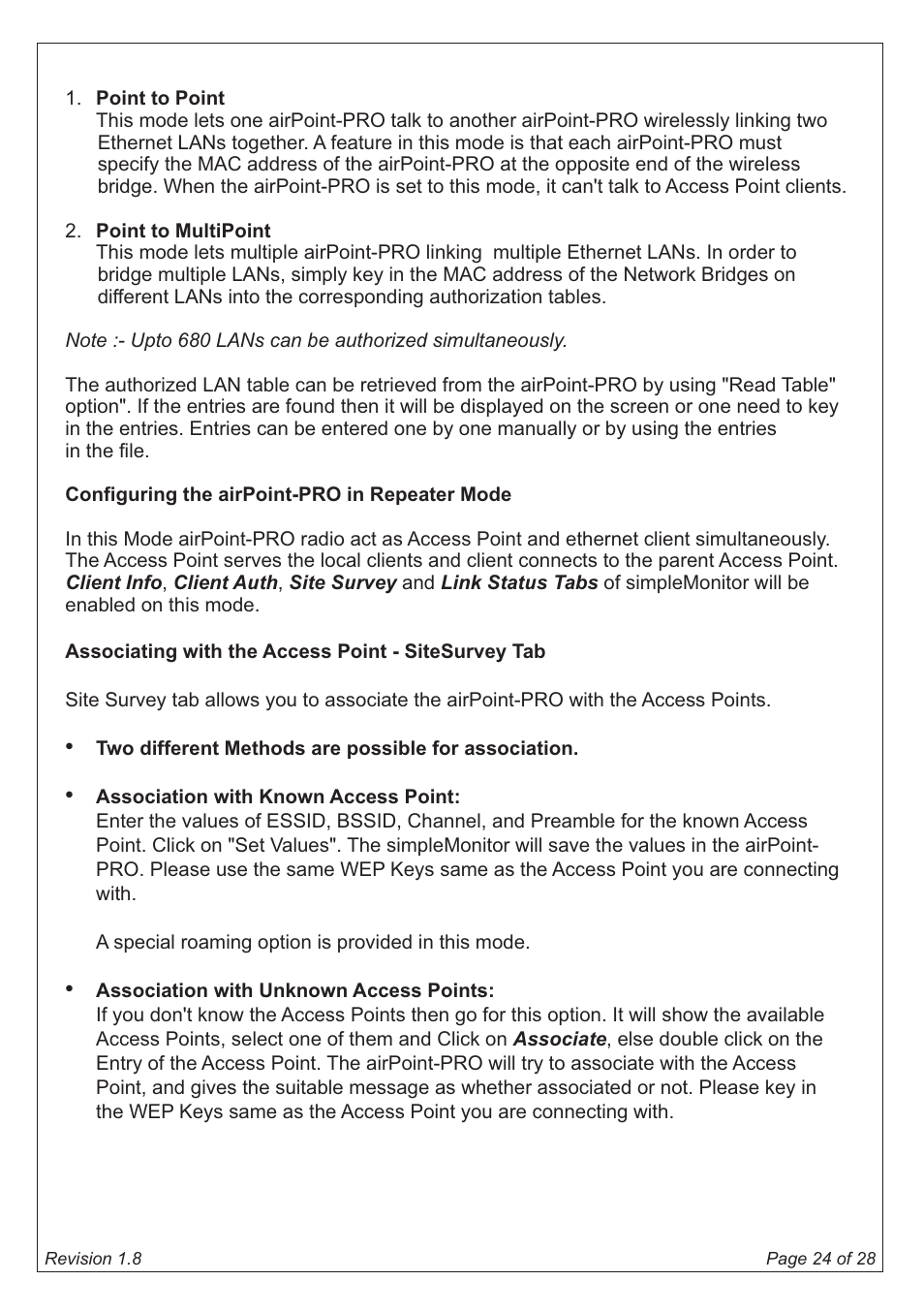 SmartBridges airPoint Pro Series User Manual | Page 24 / 28