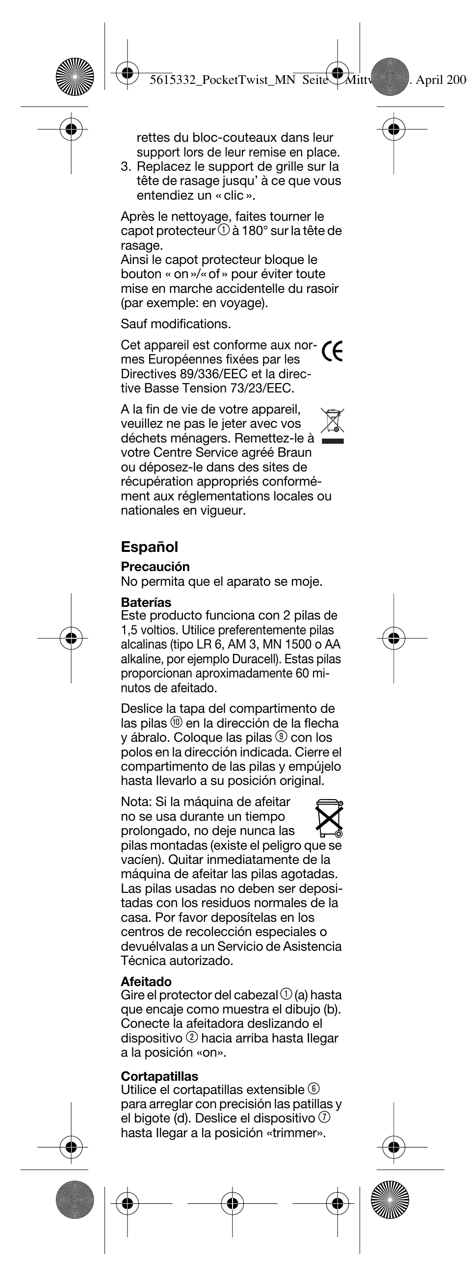 Braun 375 Pocket Twist plus User Manual | Page 7 / 24