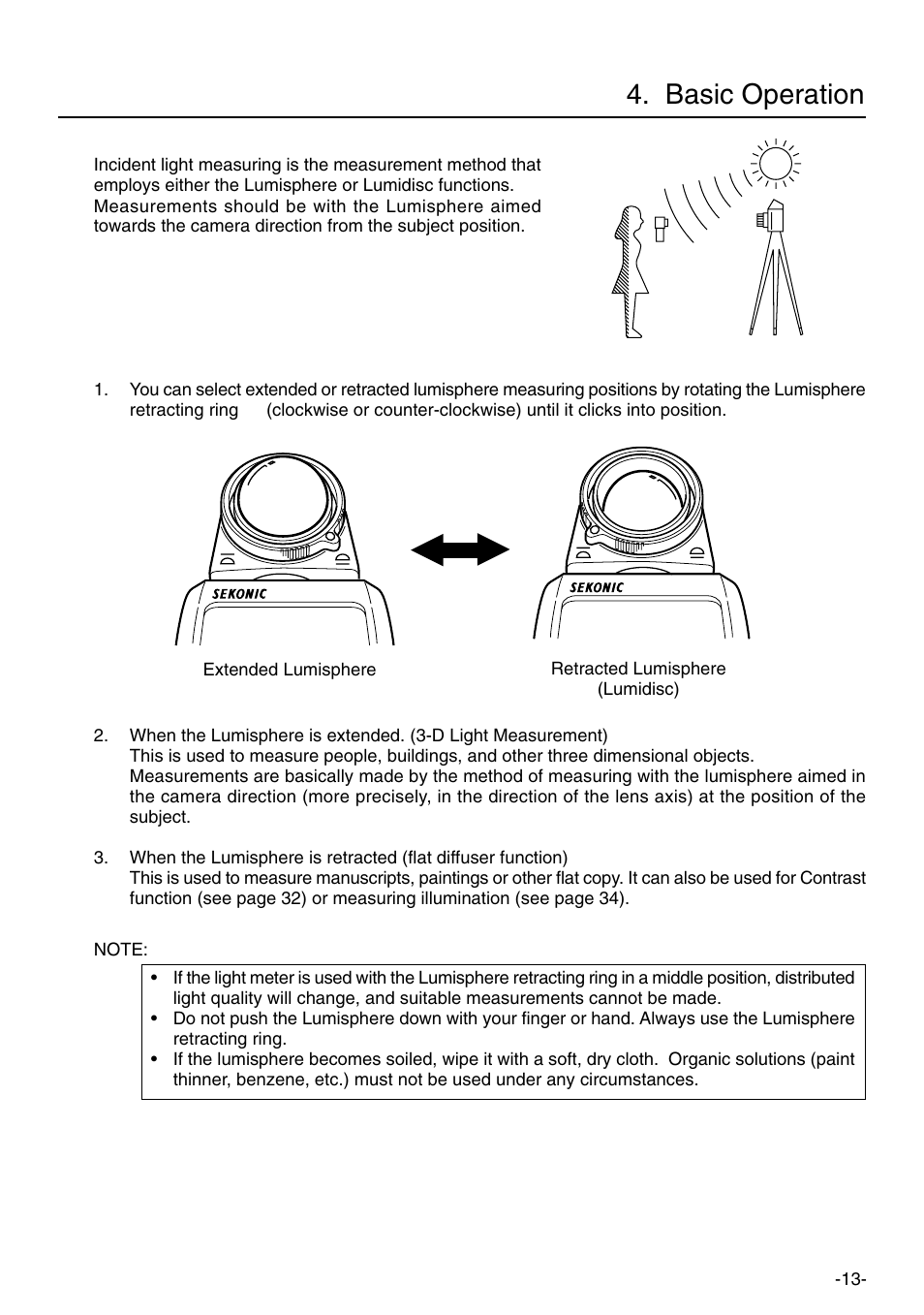Basic operation | Sekonic L-758DR User Manual | Page 19 / 68