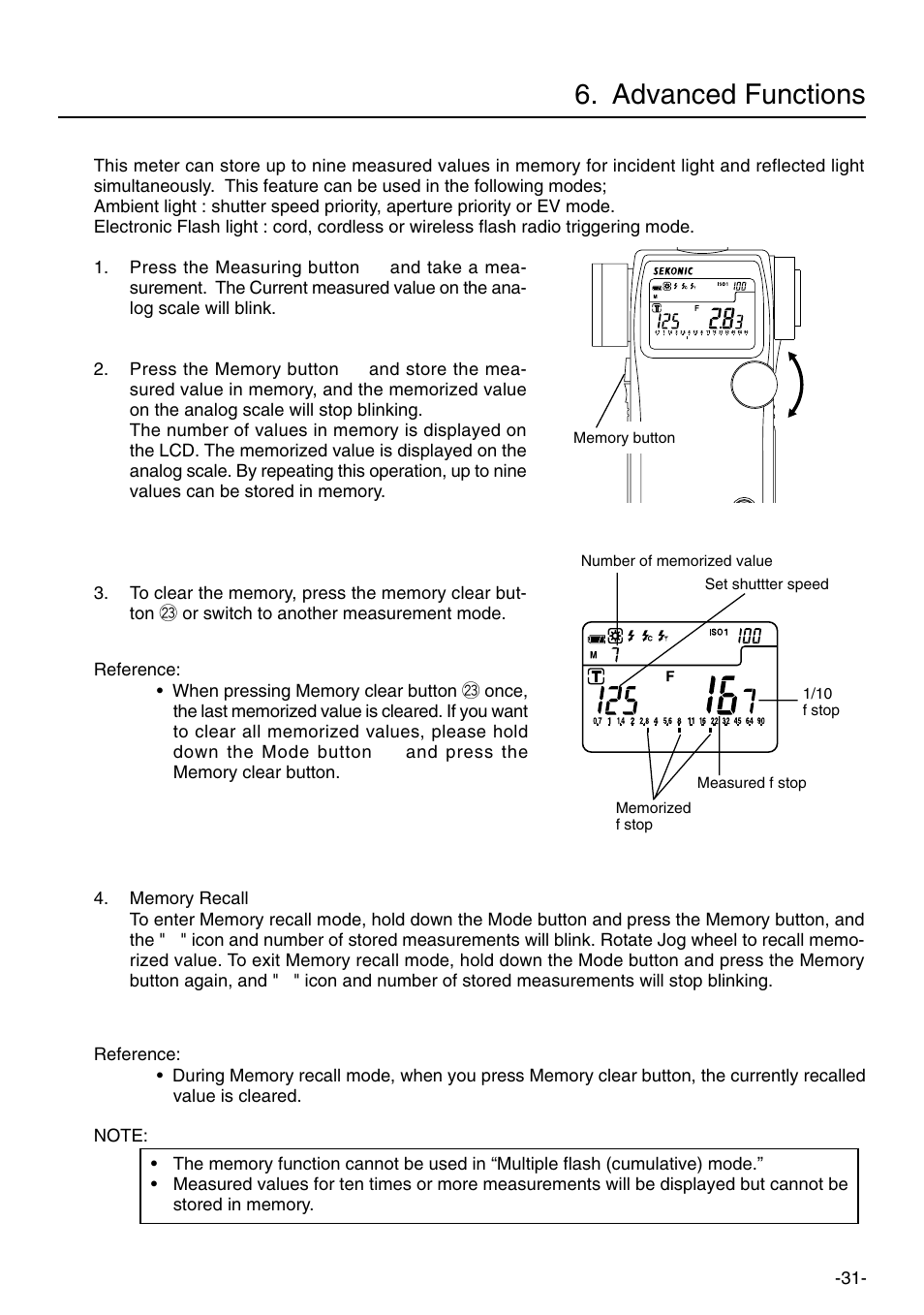 Advanced functions | Sekonic L-758DR User Manual | Page 37 / 68
